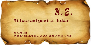 Miloszavlyevits Edda névjegykártya